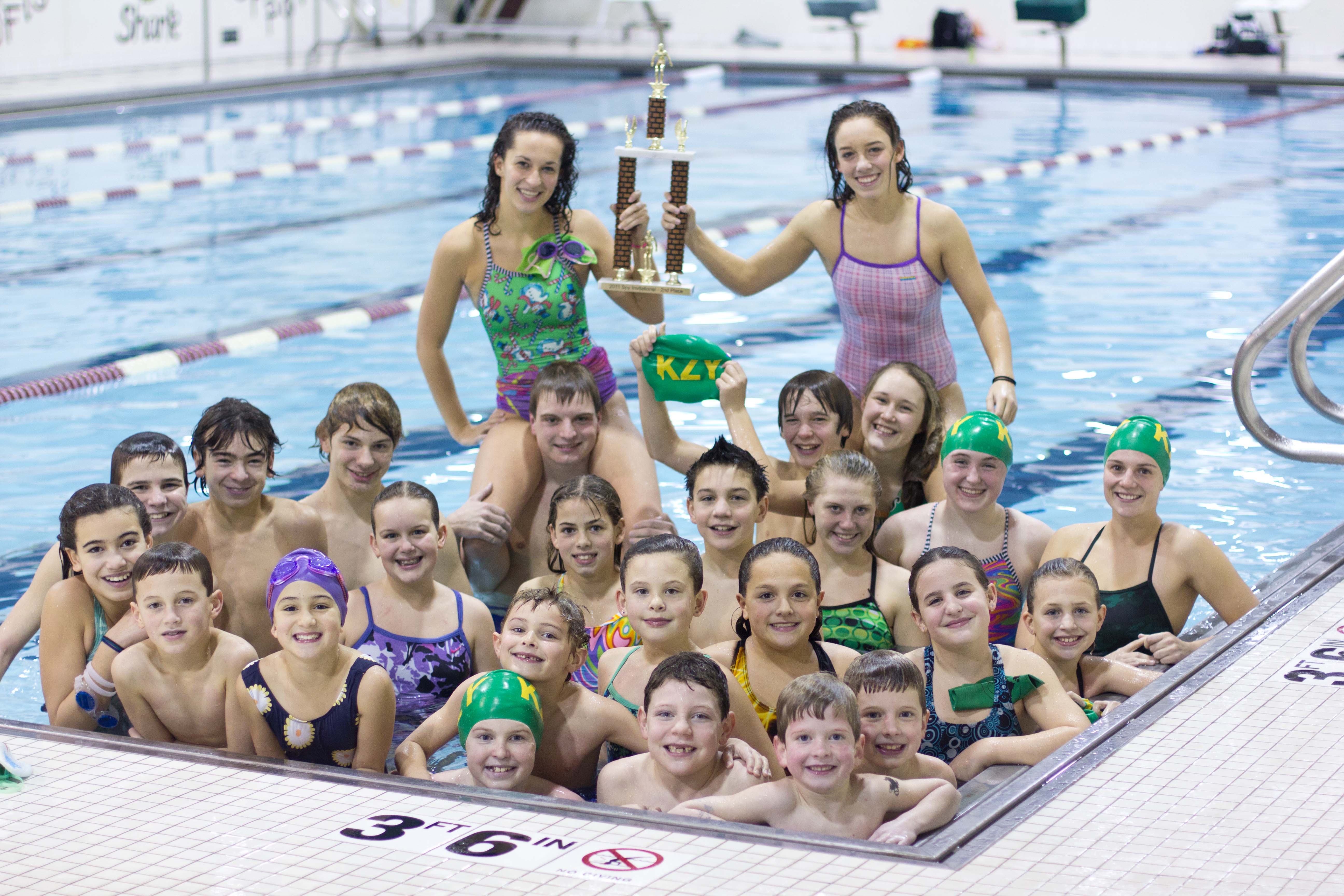 Kleptz Swim Team with 2011 Springfield 2ne Place Trophy